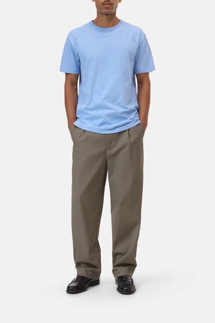 NEW CLOSED organic cotton classic slub short sleeve t-shirt in sky blue